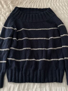 Billabong Women’s Off the Shoulder Striped Knit Sweater